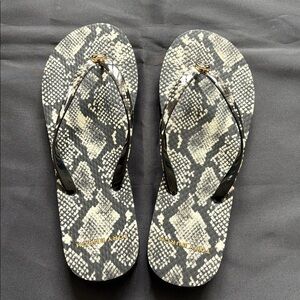 Tory Burch Snake Print Flip Flops